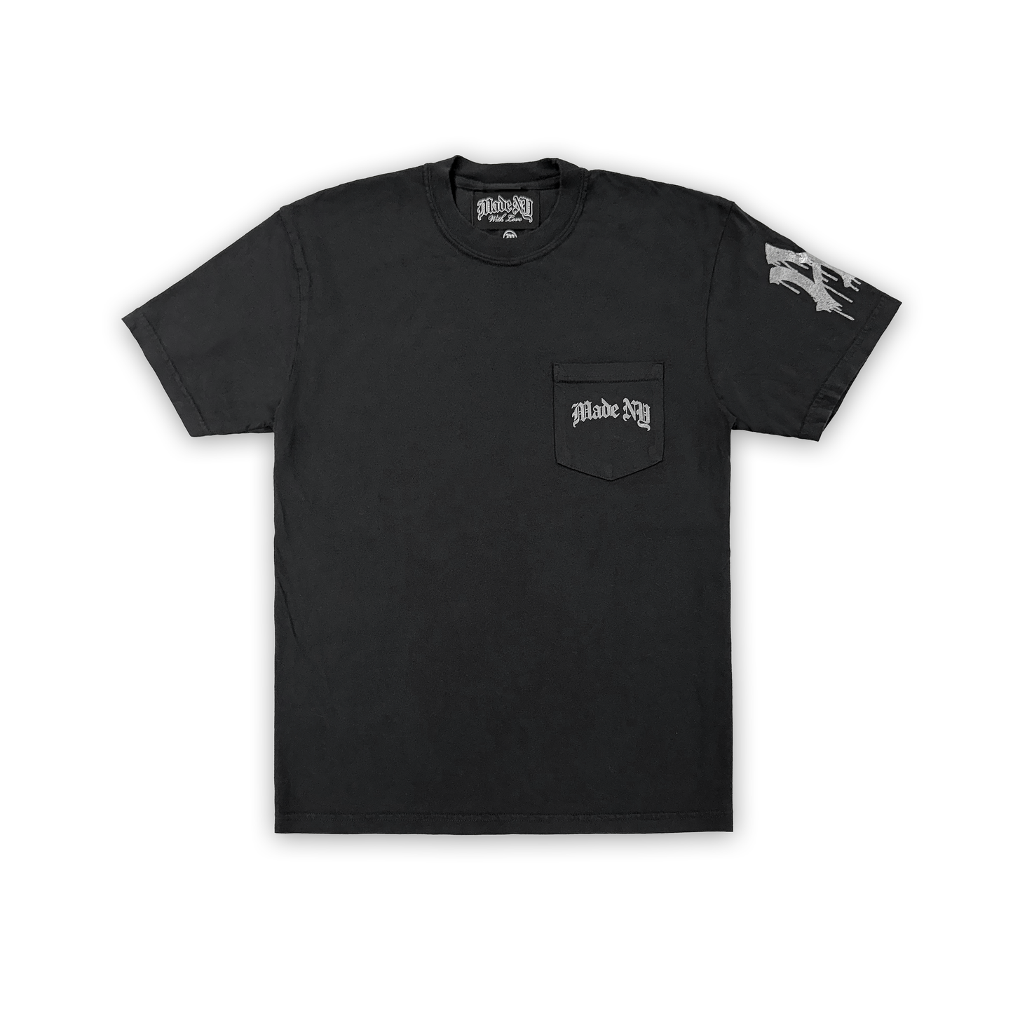 LADY LIBERTY POCKET TEE (WASHED BLACK)