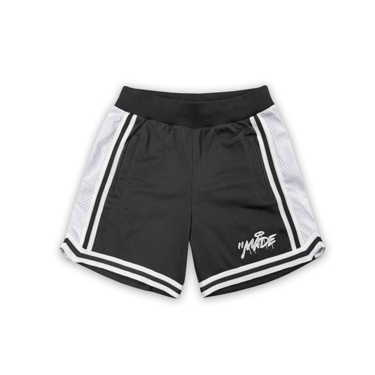 COLLEGIATE MESH SHORTS (BLK/WHT)